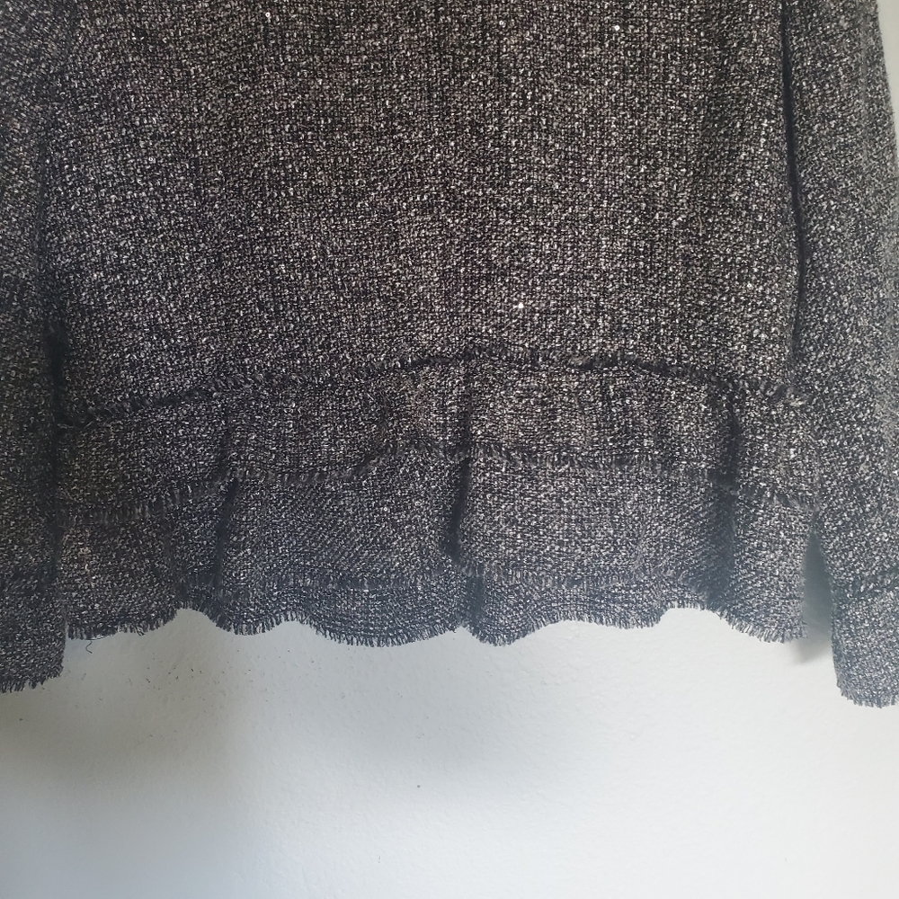 Halogen Ruffle Detail Tweed Jacket size Petite Large - Picture 9 of 13